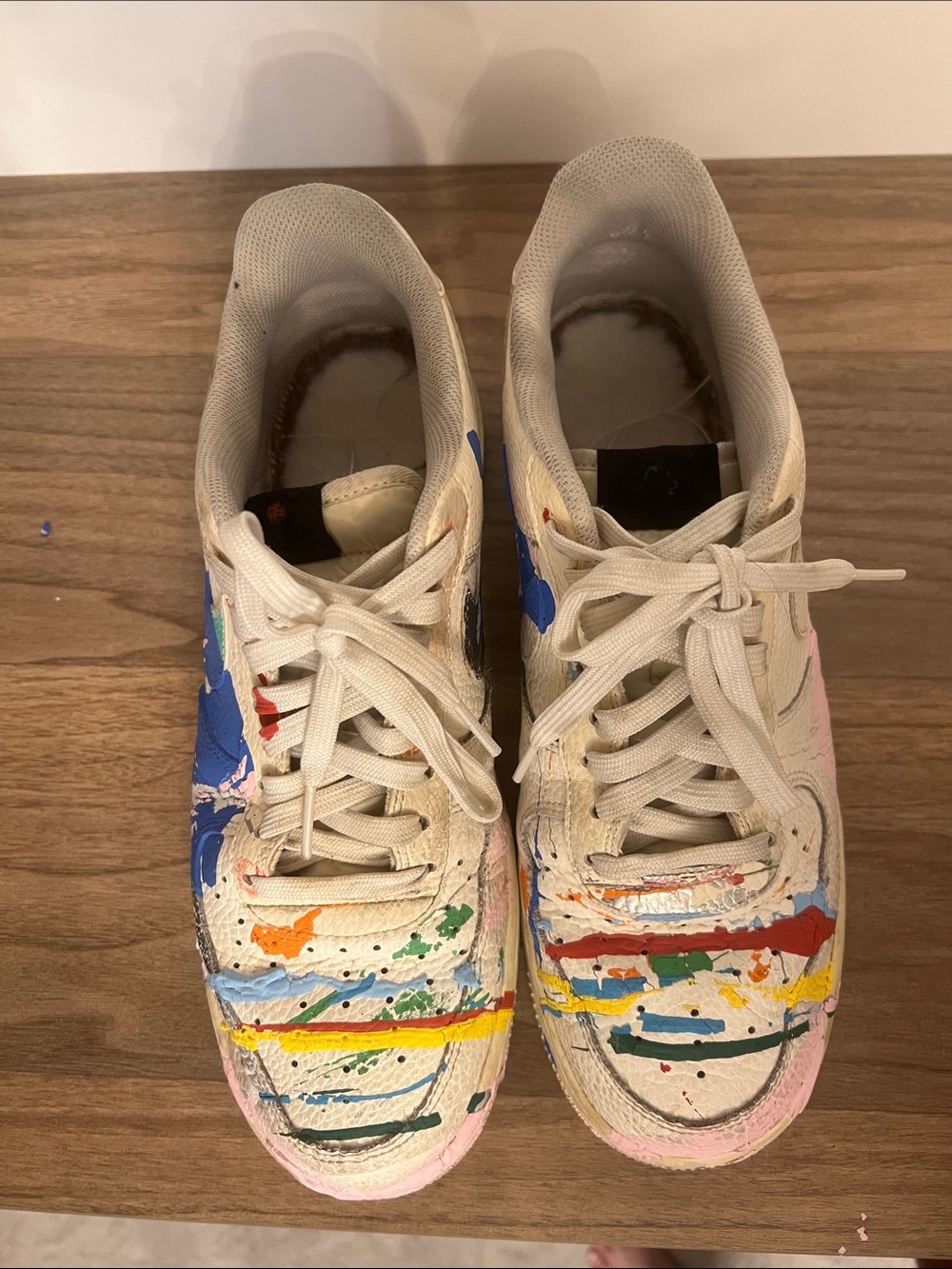 Nike Men's Paint-Splatter Air Beige with Multicolor Accents - Picture 8 of 8